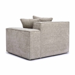 Pemberly Row Contemporary Taupe Chenille Basketweave RAF Corner Chair