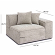 Pemberly Row Contemporary Taupe Chenille Basketweave RAF Corner Chair