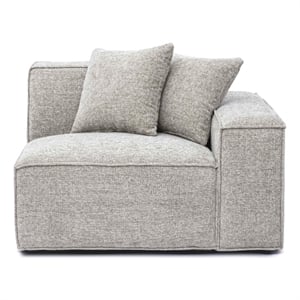 Pemberly Row Contemporary Taupe Chenille Basketweave RAF Corner Chair