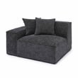 Pemberly Row Contemporary Charcoal Chenille Basketweave LAF Corner Chair