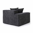 Pemberly Row Contemporary Charcoal Chenille Basketweave LAF Corner Chair