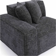 Pemberly Row Contemporary Charcoal Chenille Basketweave LAF Corner Chair