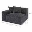 Pemberly Row Contemporary Charcoal Chenille Basketweave LAF Corner Chair