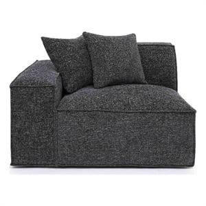 Pemberly Row Contemporary Charcoal Chenille Basketweave LAF Corner Chair