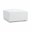 Pemberly Row Contemporary Cream Chenille Basketweave Ottoman