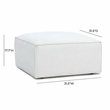 Pemberly Row Contemporary Cream Chenille Basketweave Ottoman