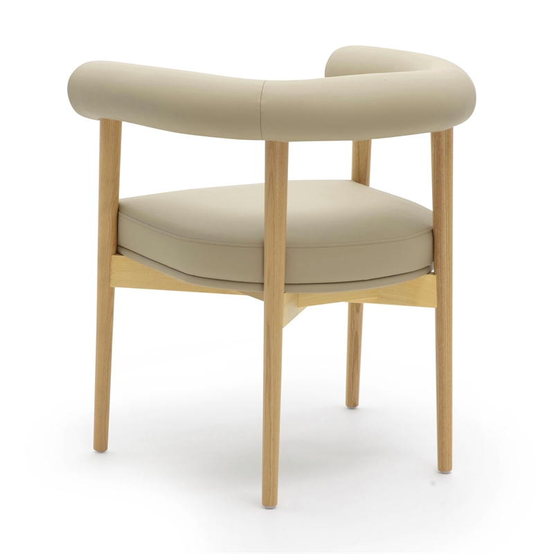 Pemberly Row Contemporary Accent Taupe Vegan Leather Dining Chair