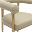 Pemberly Row Contemporary Accent Taupe Vegan Leather Dining Chair