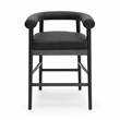 Pemberly Row Contemporary Accent Black Vegan Leather Counter Stool