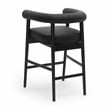 Pemberly Row Contemporary Accent Black Vegan Leather Counter Stool