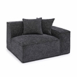 Pemberly Row Contemporary Charcoal Chenille Basketweave RAF Corner Chair