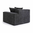 Pemberly Row Contemporary Charcoal Chenille Basketweave RAF Corner Chair