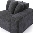 Pemberly Row Contemporary Charcoal Chenille Basketweave RAF Corner Chair