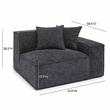 Pemberly Row Contemporary Charcoal Chenille Basketweave RAF Corner Chair