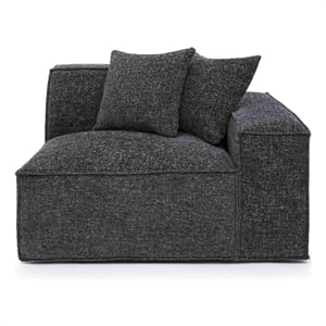 Pemberly Row Contemporary Charcoal Chenille Basketweave RAF Corner Chair
