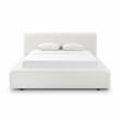 Pemberly Row Contemporary Cream Upcycled Linen Storage Queen Bed