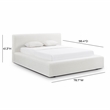 Pemberly Row Contemporary Cream Upcycled Linen Storage Queen Bed