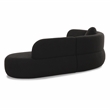 Pemberly Row Upholstered Contemporary Accent Black Boucle Sectional