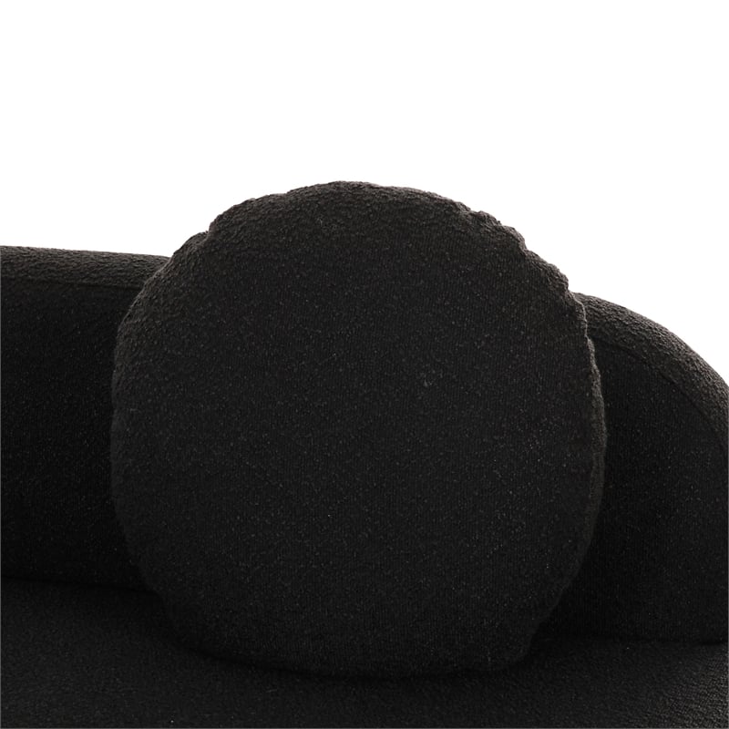 Pemberly Row Upholstered Contemporary Accent Black Boucle Sectional