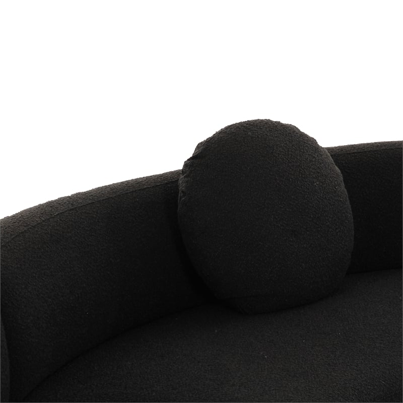 Pemberly Row Upholstered Contemporary Accent Black Boucle Sectional