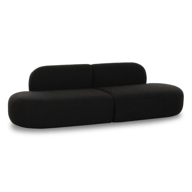Pemberly Row Upholstered Contemporary Accent Black Boucle Sofa
