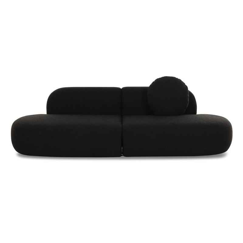 Pemberly Row Upholstered Contemporary Accent Black Boucle Sofa