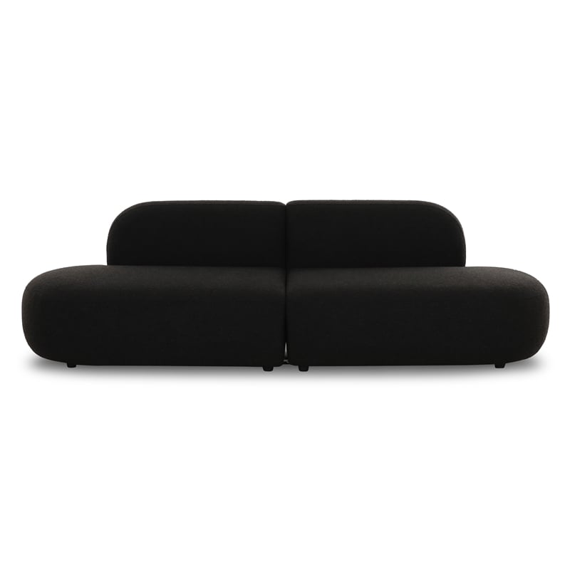 Pemberly Row Upholstered Contemporary Accent Black Boucle Sofa