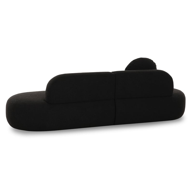 Pemberly Row Upholstered Contemporary Accent Black Boucle Sofa