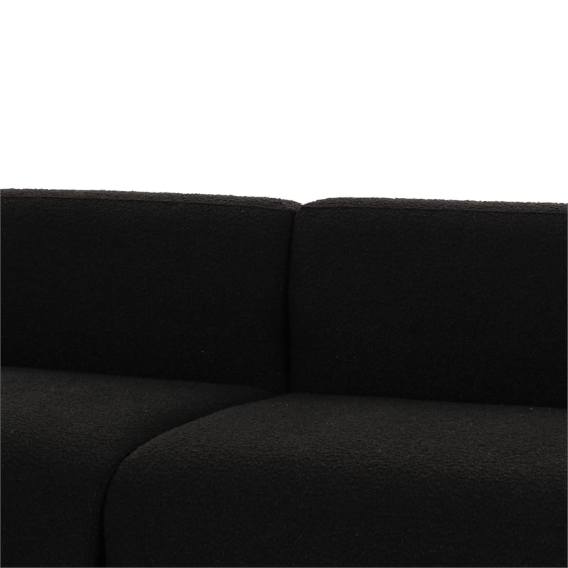 Pemberly Row Upholstered Contemporary Accent Black Boucle Sofa