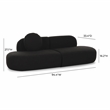 Pemberly Row Upholstered Contemporary Accent Black Boucle Sofa