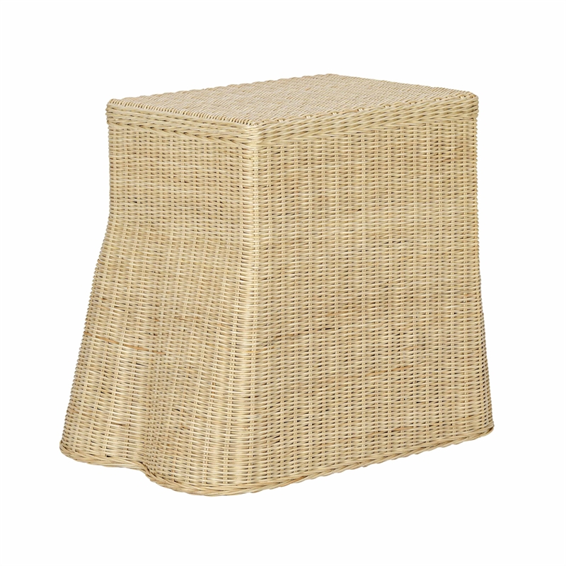 Pemberly Row Contemporary Accent Natural Finish Rattan Nightstand