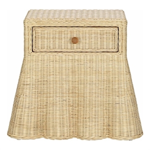 Pemberly Row Contemporary Accent Natural Finish Rattan Nightstand