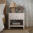 Pemberly Row Contemporary Natural Mother of Pearl Inlaid Nightstand