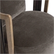 Pemberly Row Contemporary Chocolate Brown Upcycled Fabric Swivel Chair