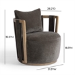Pemberly Row Contemporary Chocolate Brown Upcycled Fabric Swivel Chair