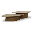 Pemberly Row Contemporary Brown Ash Nesting Coffee Table Set