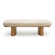 Pemberly Row Contemporary Natural Straight Vegan Shearling Large Bench