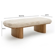 Pemberly Row Contemporary Natural Straight Vegan Shearling Large Bench