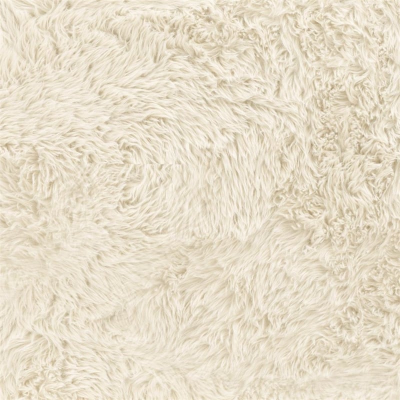 Pemberly Row Contemporary Natural Straight Vegan Shearling Large Bench