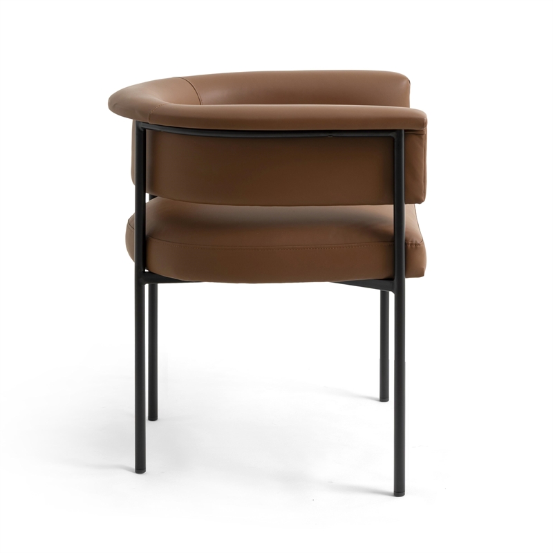 Pemberly Row Saddle Brown Performance Vegan Leather Dining Chair