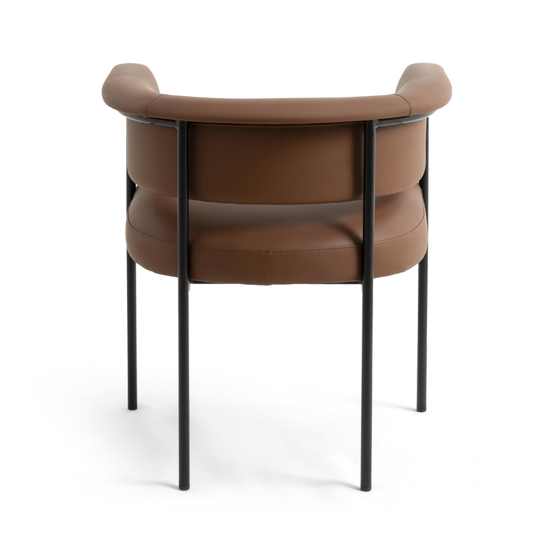 Pemberly Row Saddle Brown Performance Vegan Leather Dining Chair