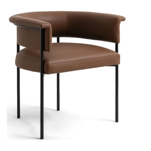 Pemberly Row Saddle Brown Performance Vegan Leather Dining Chair