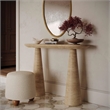 Pemberly Row Contemporary Faux Travertine Indoor/Outdoor Console Table