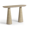 Pemberly Row Contemporary Faux Travertine Indoor/Outdoor Console Table