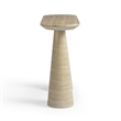 Pemberly Row Contemporary Faux Travertine Indoor/Outdoor Console Table