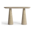 Pemberly Row Contemporary Faux Travertine Indoor/Outdoor Console Table