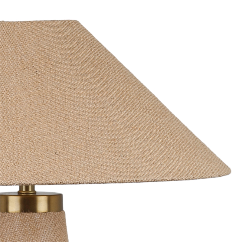 Pemberly Row Contemporary Accent Natural Finish Jute Table Lamp