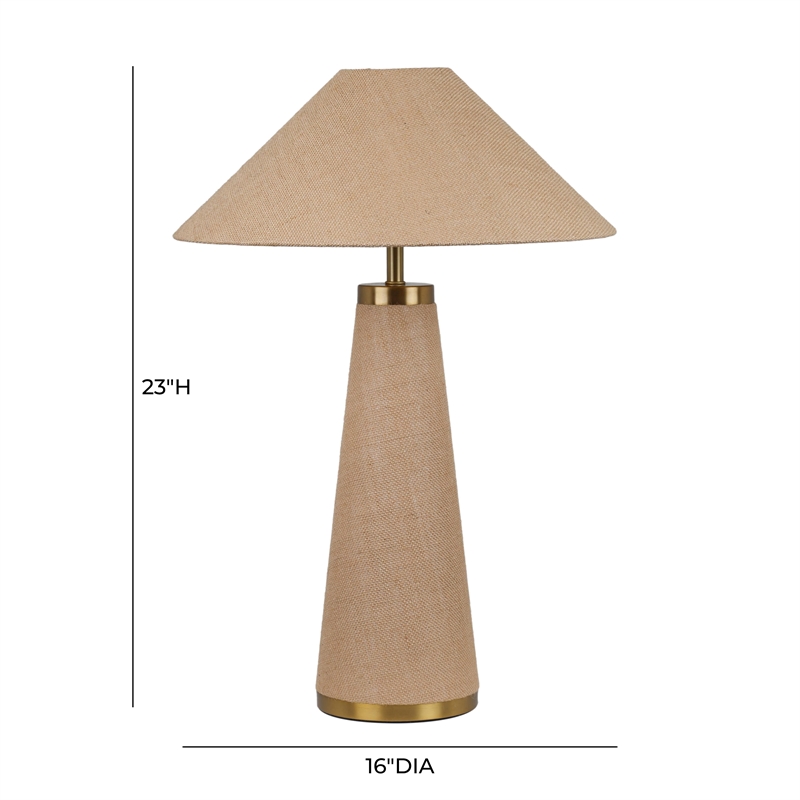 Pemberly Row Contemporary Accent Natural Finish Jute Table Lamp