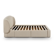 Pemberly Row Contemporary Taupe Upcycled Linen Queen Storage Bed