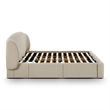 Pemberly Row Contemporary Taupe Upcycled Linen King Storage Bed